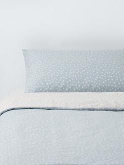 John Lewis Kids' Spots Cotton Duvet Cover and Pillowcase Set, Blue, Blue