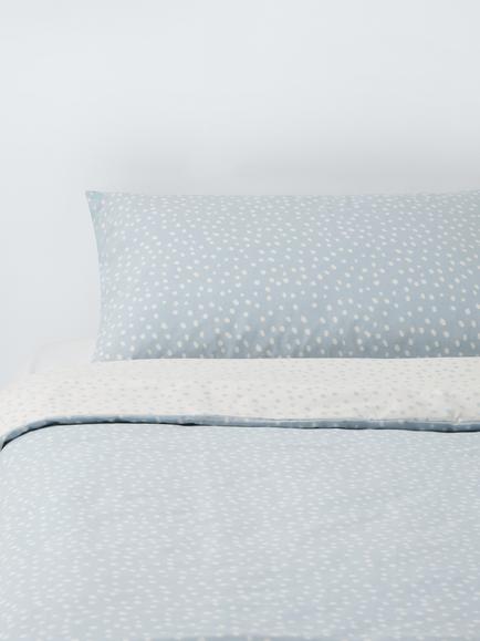 John Lewis Kids' Spots Cotton Duvet Cover and Pillowcase Set, Blue, Blue