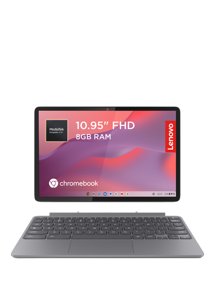 Lenovo IdeaPad Duet 3 Chromebook Laptop, Mediatek Processor, 8GB RAM, 128GB eMMC, 11” 2K, Luna Grey - view 2, Luna Grey