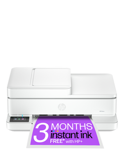 HP ENVY 6530e All-In-One Wireless Printer, HP+ Enabled & HP Instant Ink Compatible, White, White