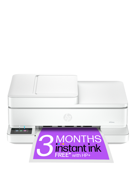 HP ENVY 6530e All-In-One Wireless Printer, HP+ Enabled & HP Instant Ink Compatible, White, White