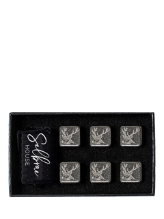 Selbrae House Stag Whisky Stones, Set of 6, Black