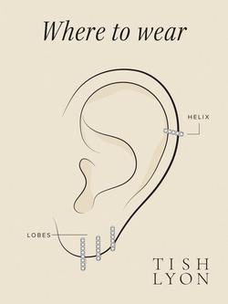 Tish Lyon Tara 9ct Gold Double Band Hoop Earring, Single, Silver - view 2, White Gold