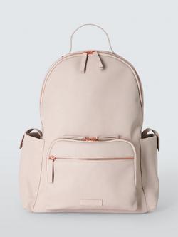 John Lewis Faux Leather Changing Backpack, Taupe