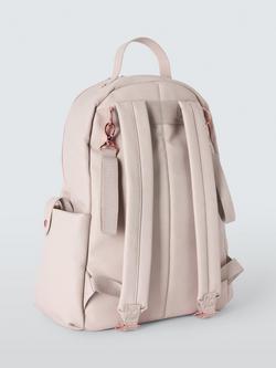 John Lewis Faux Leather Changing Backpack - view 2, Taupe