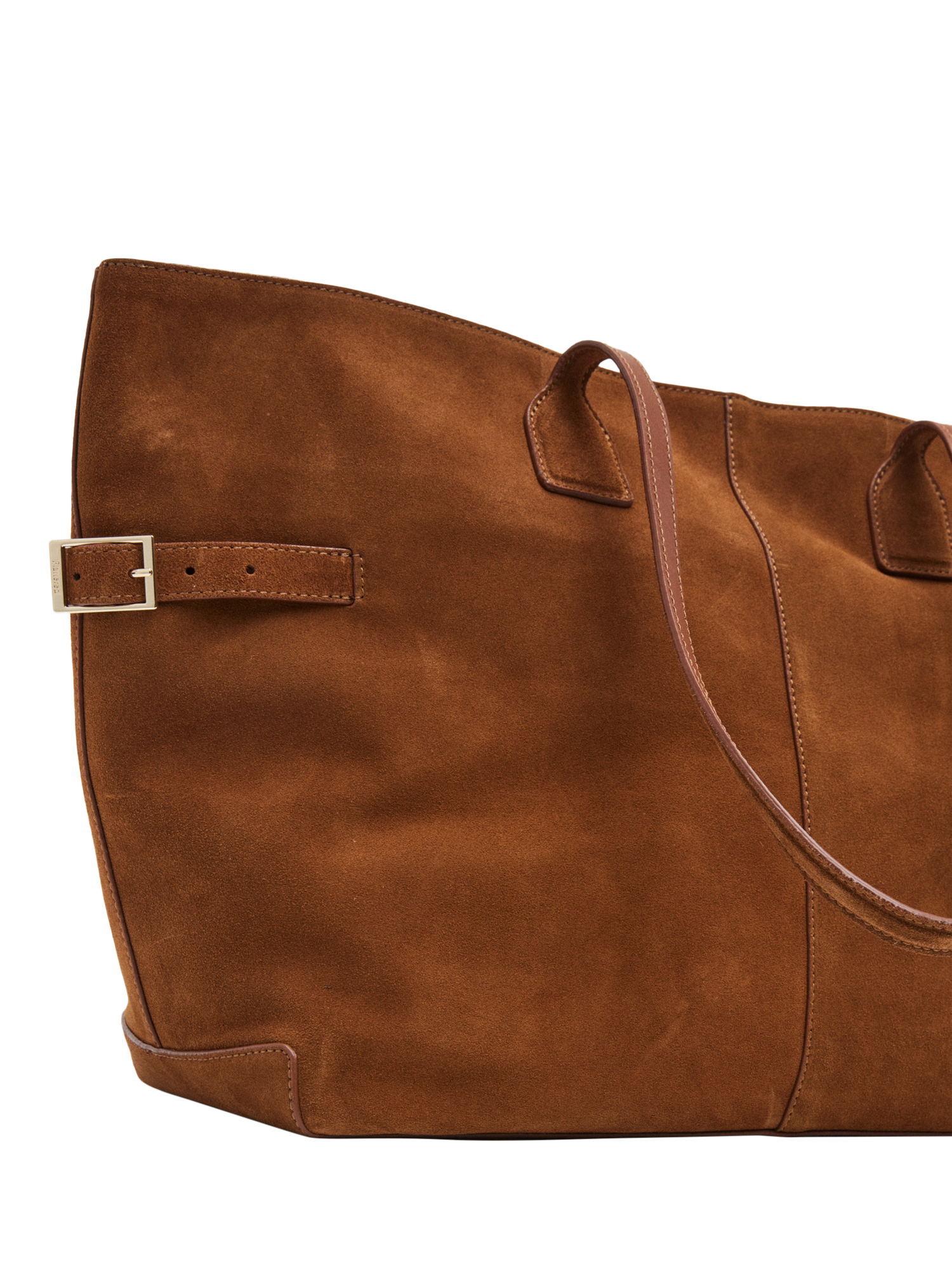 Product image 2 of 5, which shows Flattered Lesley Fine Calf Leather Tote Bag, Bourbon