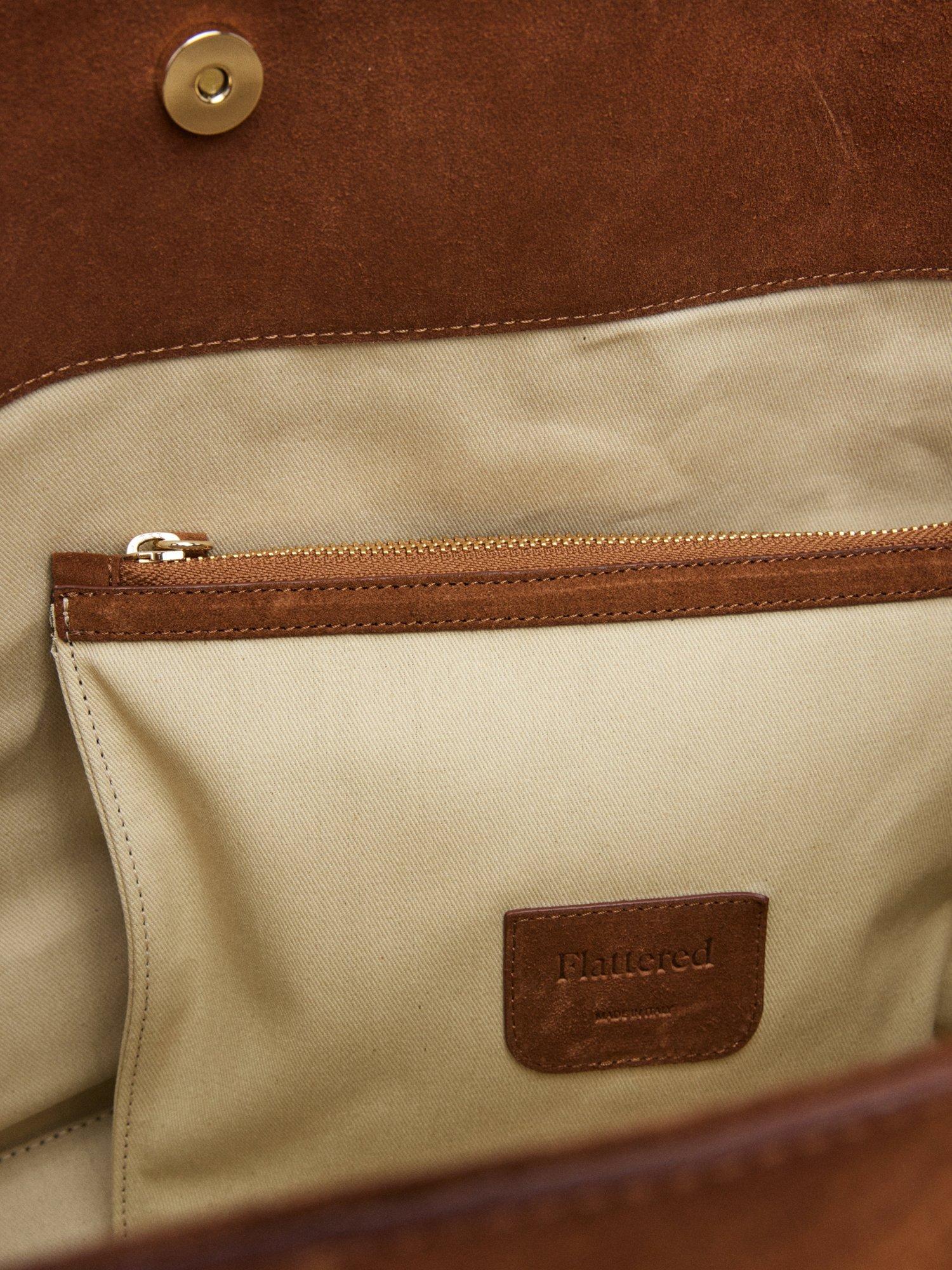 Product image 4 of 5, which shows Flattered Lesley Fine Calf Leather Tote Bag, Bourbon