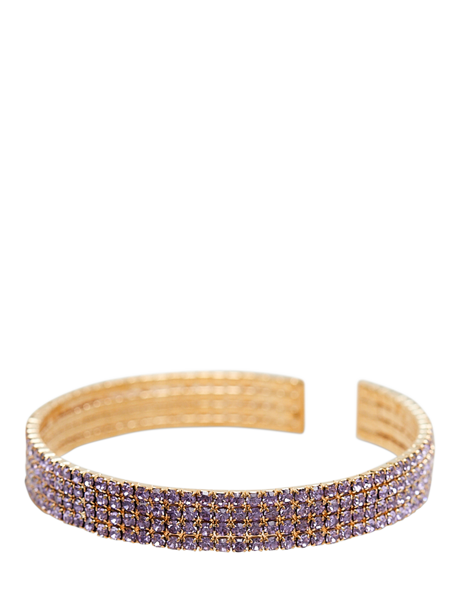 Product image 3 of 4, which shows Jon Richard Amethyst Diamante Cuff Bangle, Gold