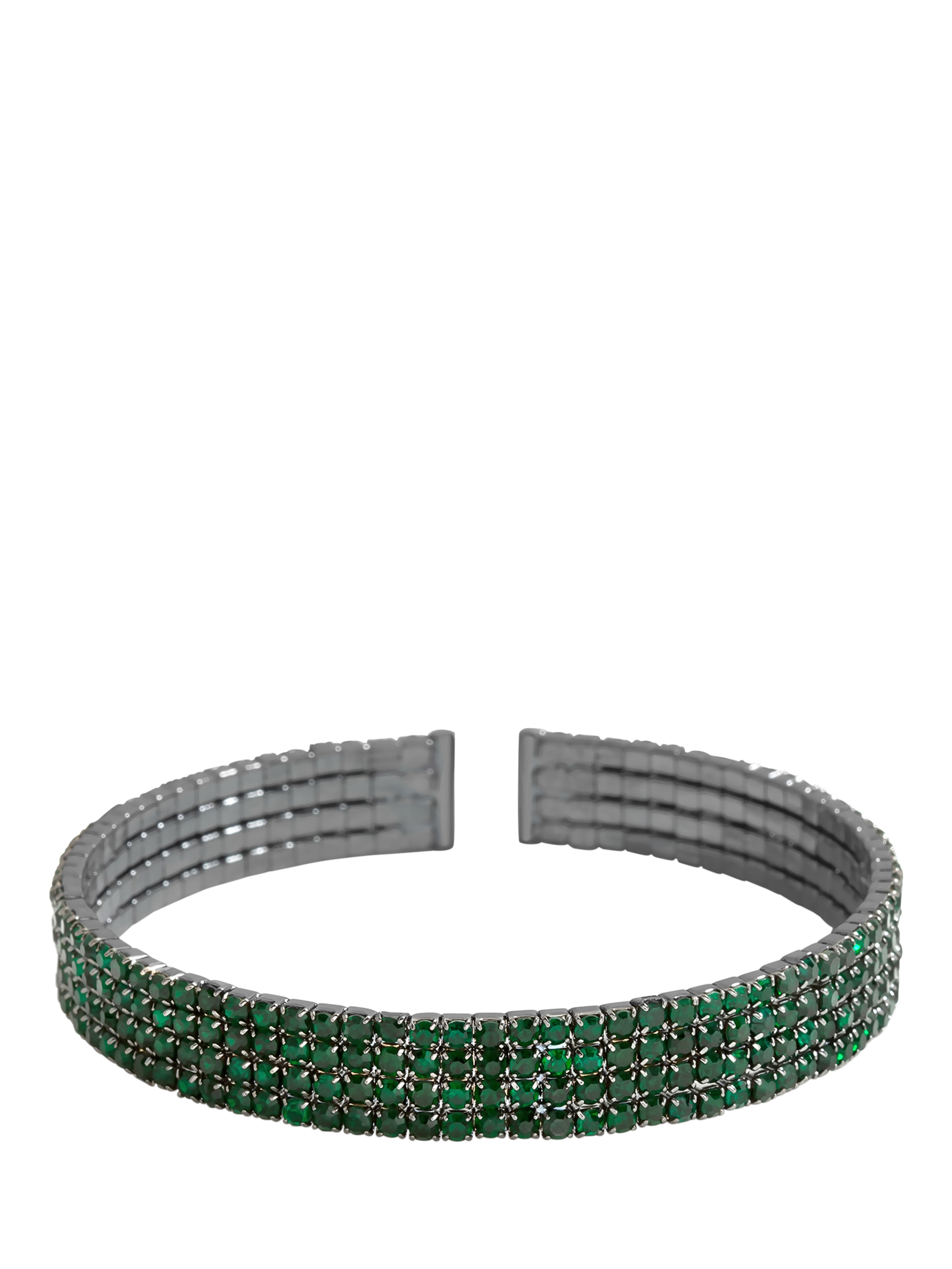 Jon Richard Emerald Diamante Cuff Bangle, Black