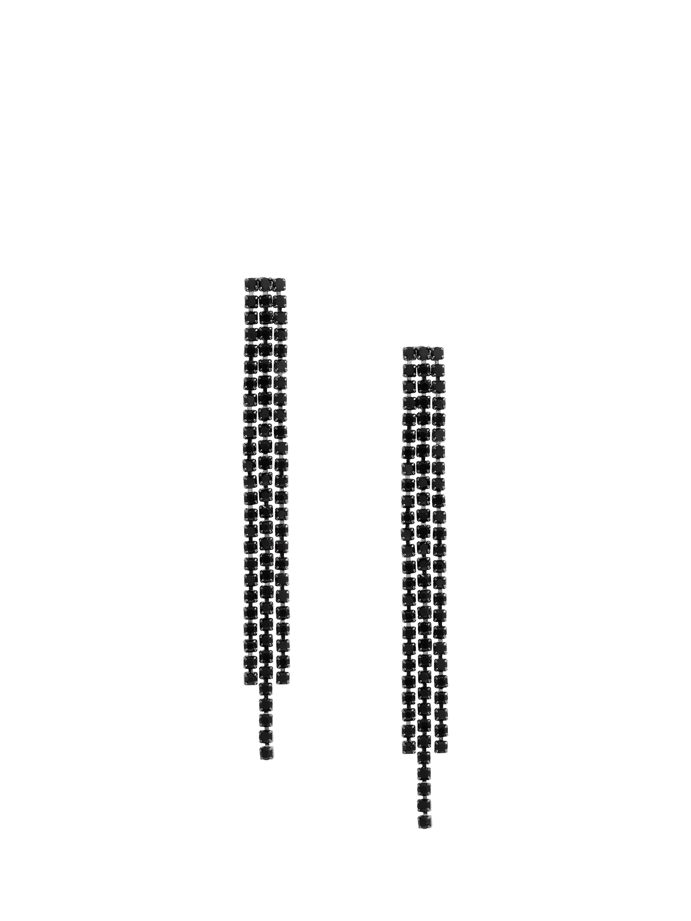 Product image 1 of 3, which shows Jon Richard Jet Diamante Drop Earrings, Black