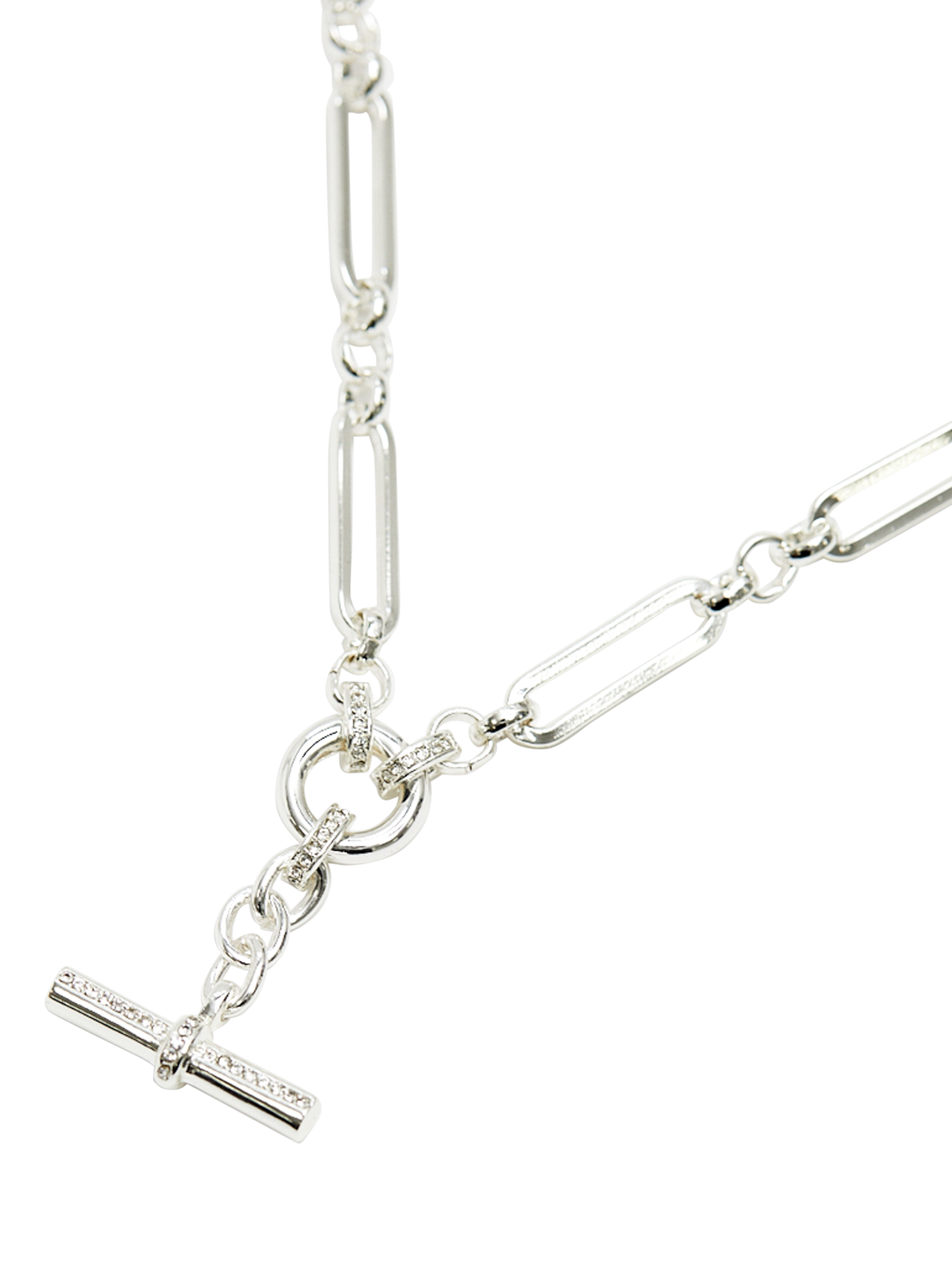 Product image 5 of 5, which shows Jon Richard T Bar Necklace, Silver