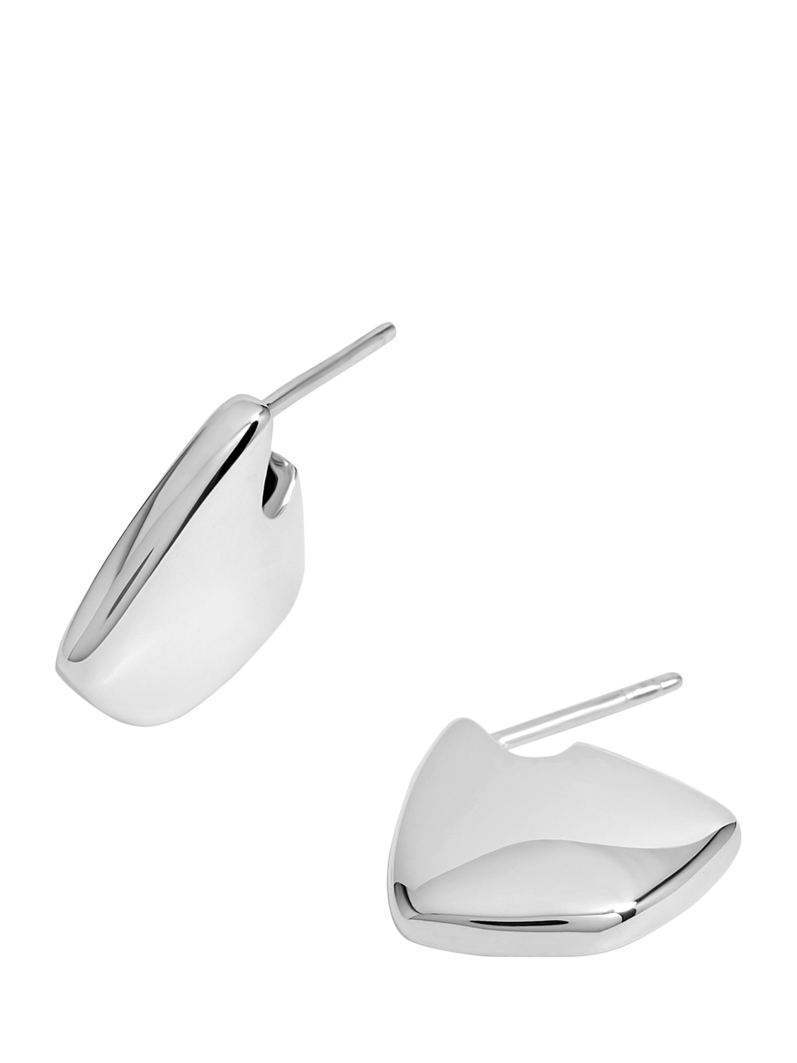 Product image 1 of 3, which shows Simply Silver Polished Angular Hoop Earrings, Silver
