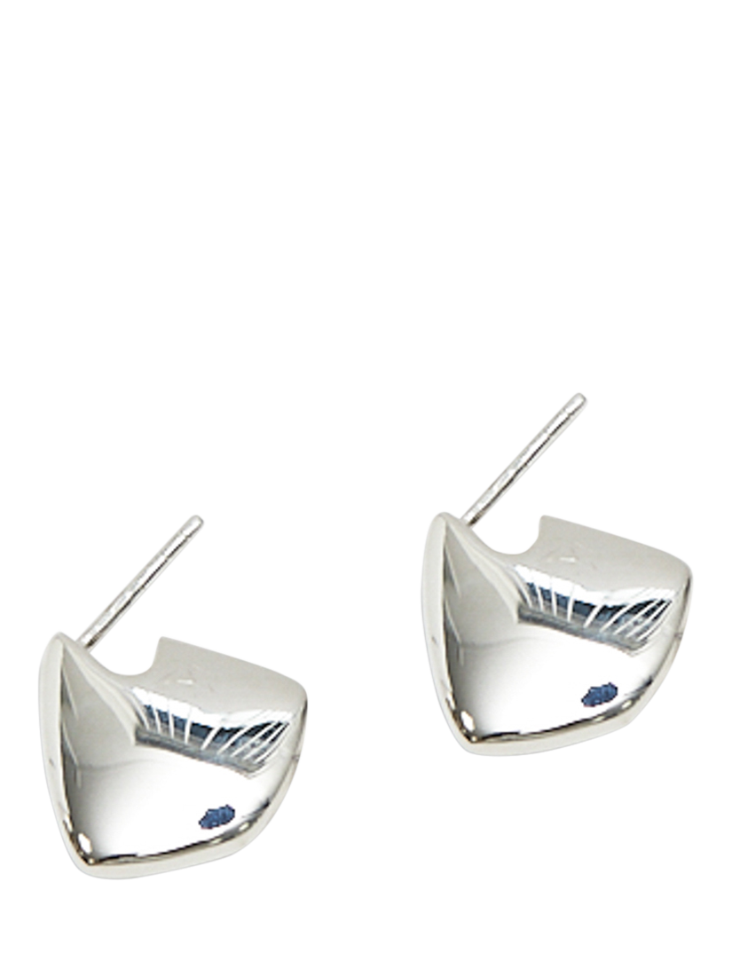 Product image 3 of 3, which shows Simply Silver Polished Angular Hoop Earrings, Silver
