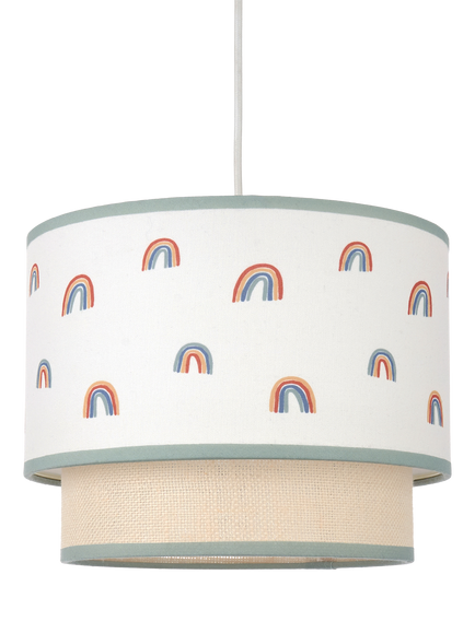 John Lewis Kids' Hessian Rainbow Double Layered Lampshade, Natural - view 2, Natural