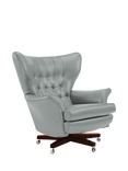 G Plan Vintage The Sixty Two Leather Swivel Armchair, Cambridge Grey