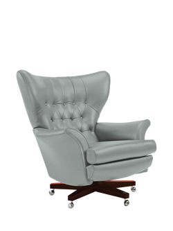 G Plan Vintage The Sixty Two Leather Swivel Armchair, Cambridge Grey