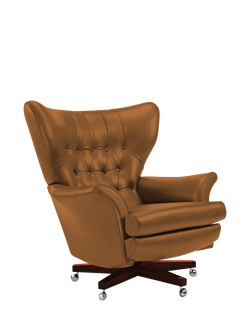 G Plan Vintage The Sixty Two Leather Swivel Armchair, Cambridge Tan