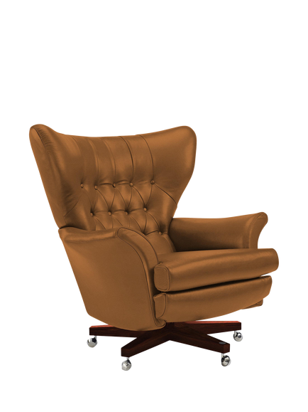 G Plan Vintage The Sixty Two Leather Swivel Armchair, Cambridge Tan