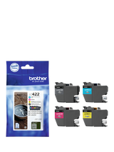 Brother LC422VAL Ink Cartridge Value Pack, Pack of 4, Multi