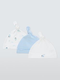 John Lewis Baby Sheep Cotton Hats, Pack of 3, Blue, Multi