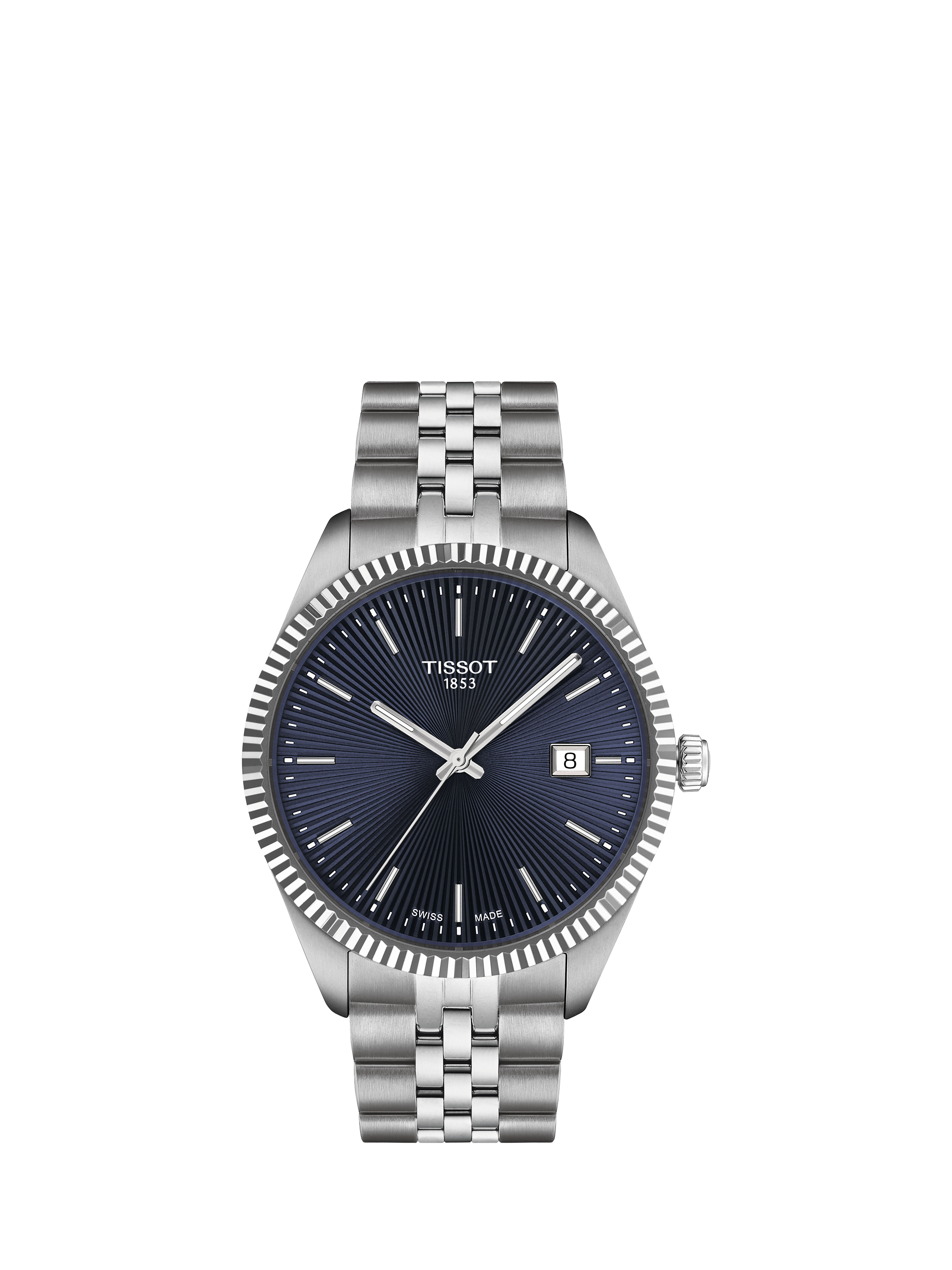 Product image 1 of 4, which shows Tissot T1564101104100 Men's Ballade Date Bracelet Strap Watch, Blue