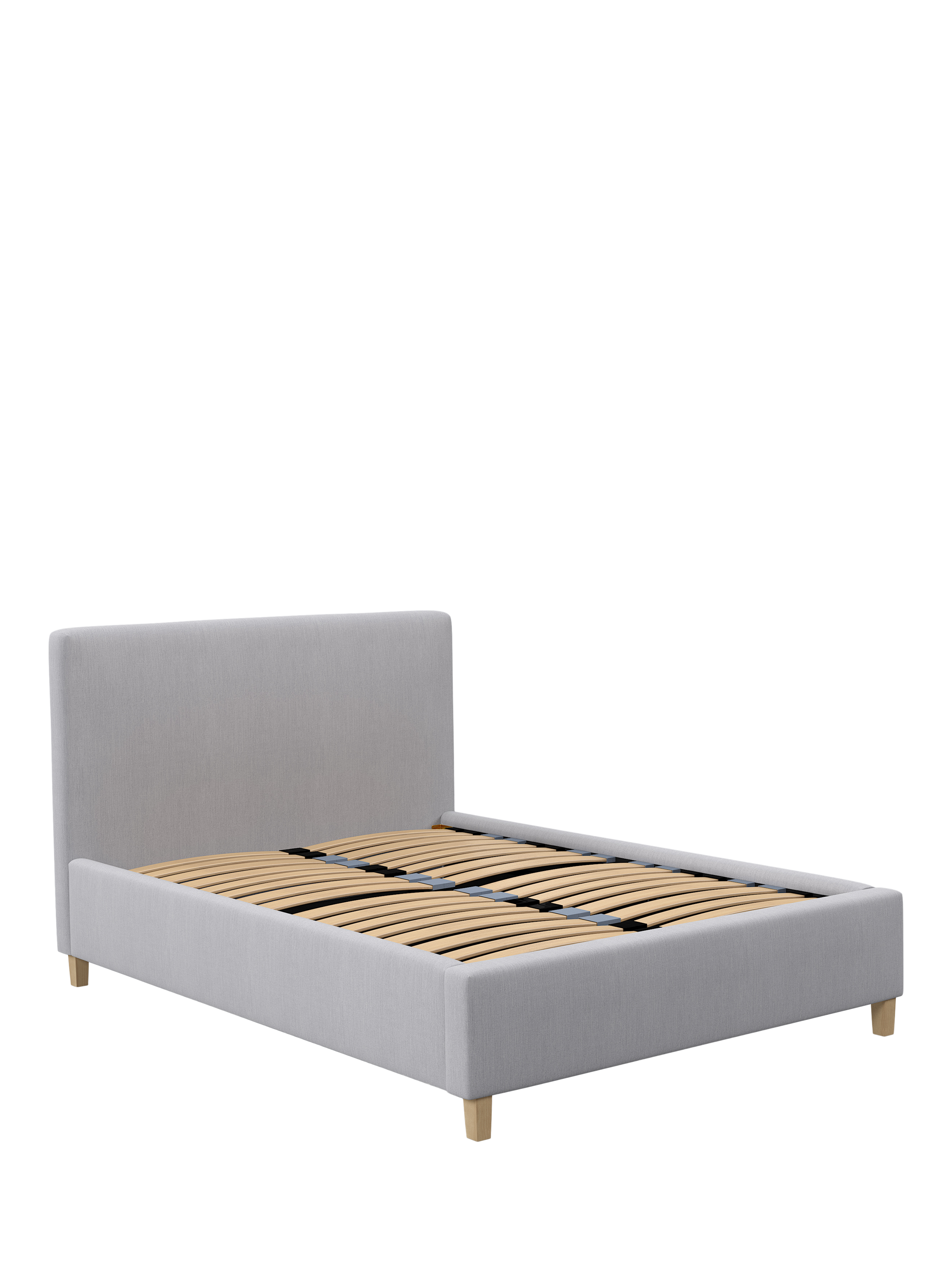 John Lewis Emily Raised Ottoman Storage Bed Frame, King Size, Cotton Effect Grey