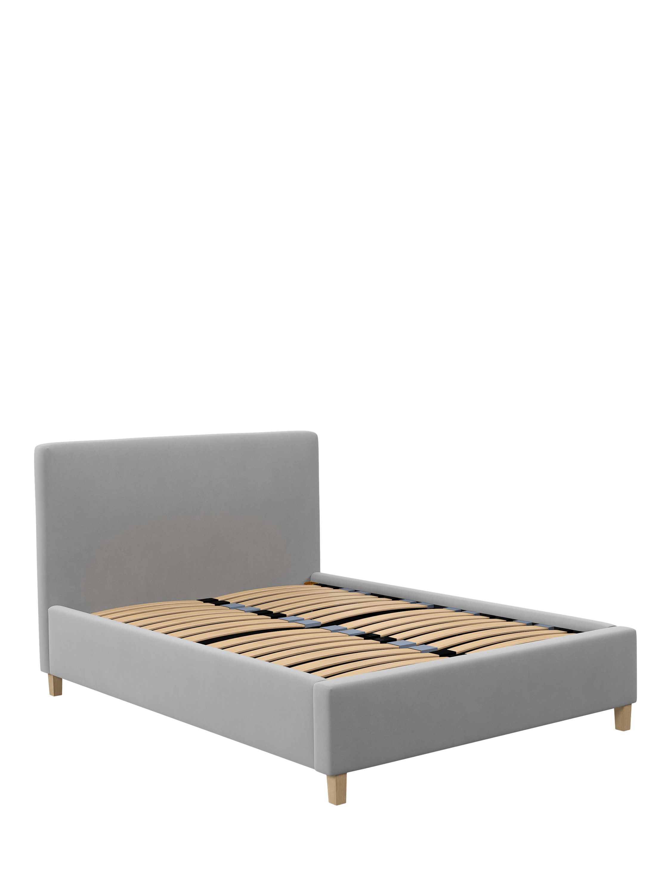 John Lewis Emily Raised Ottoman Storage Bed Frame, King Size, Deep Velvet Steel