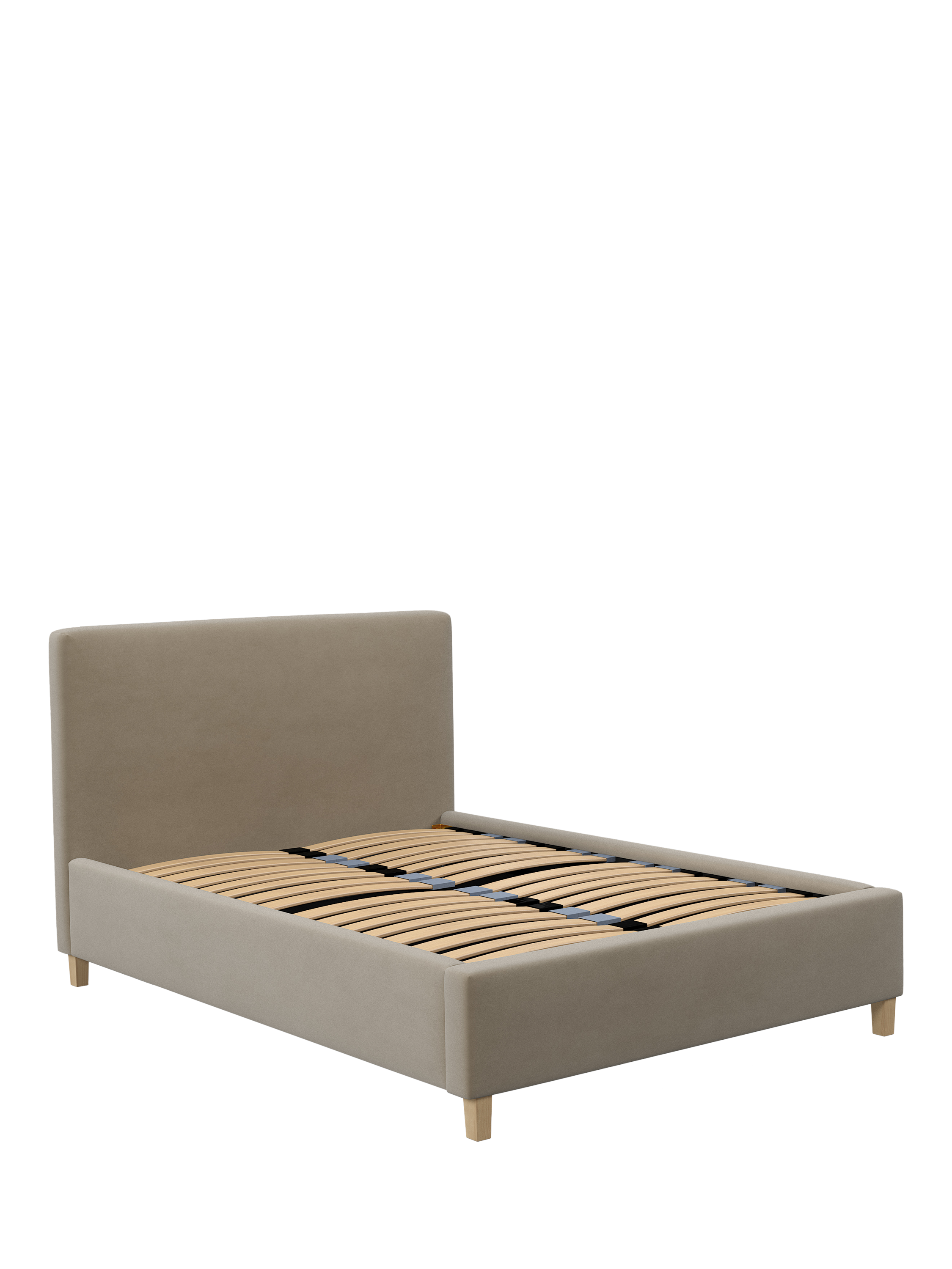 John Lewis Emily Raised Ottoman Storage Bed Frame, King Size, Matte Velvet Latte