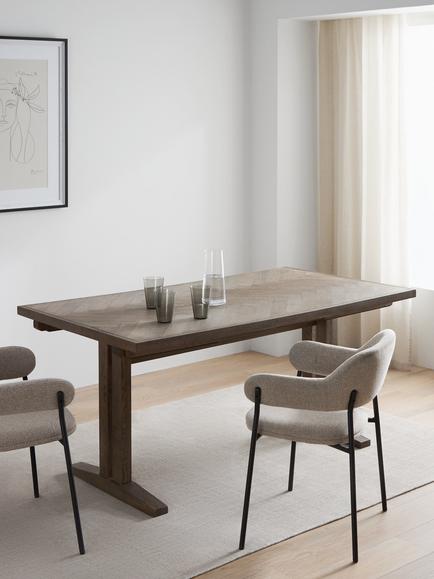 John Lewis Estate 6-10 Seater Extending Dining Table, Natural - view 2, Dark