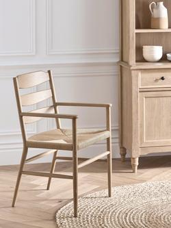 John Lewis Reed Dining Armchair, White Grain Oak - view 2, White Grain Oak