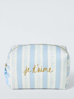 John Lewis Archive Je T'Aime Wash Bag, Blue - view 2, Blue