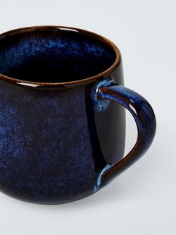 John Lewis Iver Reactive Glaze Stoneware Mug, Set of 2, 350ml, Blue - view 2, Blue