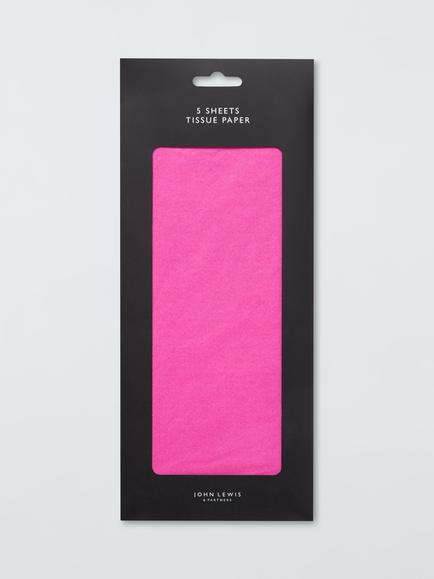 John Lewis Tissue Paper, Pack of 5, Fuschia Pink, Fuschia Pink
