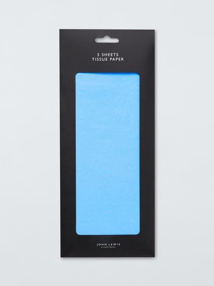 John Lewis Tissue Paper, Pack of 5, Light Blue, Light Blue