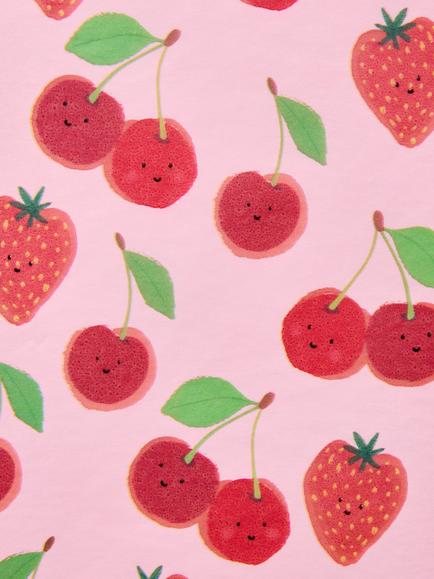 John Lewis Strawberries and Cherries Tissue Paper, Pack of 5 - view 2, Light Pink