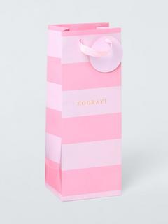 John Lewis Hooray Gift Bag, Light Pink, Bottle