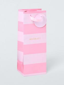 John Lewis Hooray Gift Bag, Light Pink, Bottle, Light Pink