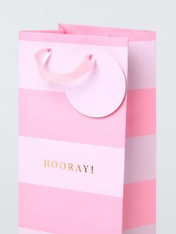 John Lewis Hooray Gift Bag, Light Pink, Bottle - view 2, Light Pink