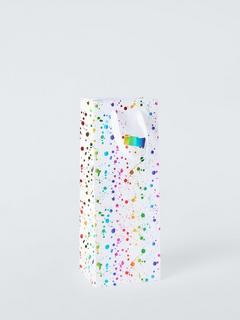 John Lewis Rainbow Splatter Gift Bag, Multi, Bottle Bag