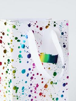 John Lewis Rainbow Splatter Gift Bag, Multi, Bottle Bag - view 2, Multi