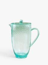 John Lewis Ripple Plastic Picnic Jug with Lid, 2L, Aqua
