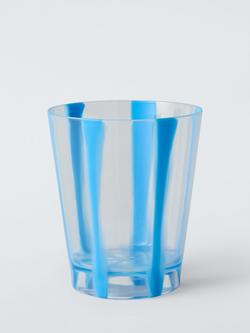 John Lewis Dolce Vita Striped Plastic Picnic Tumbler, 500ml, Azure