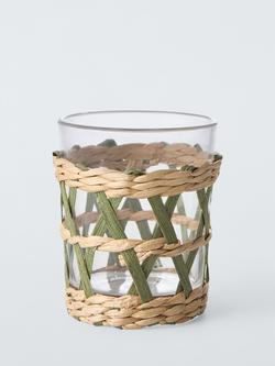 John Lewis Palm House Rattan Plastic Picnic Tumbler, 500ml, Pistachio, Pistachio