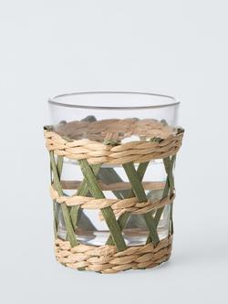 John Lewis Palm House Rattan Plastic Picnic Tumbler, 500ml, Pistachio - view 2, Pistachio