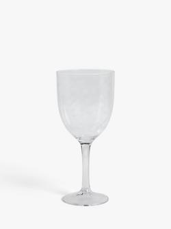 John Lewis Ripple Plastic Picnic Wine Glass, 440ml, Clear
