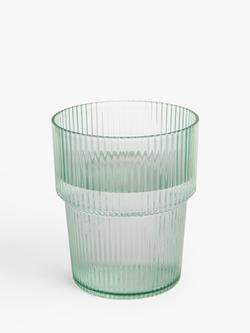 John Lewis Ribbed Recycled Plastic Picnic Tumblers, Set of 4, 400ml, Aqua - view 2, Aqua