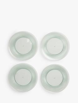 John Lewis Ribbed Recycled Plastic Picnic Plates, Set of 4, 25.5cm, Aqua, Aqua