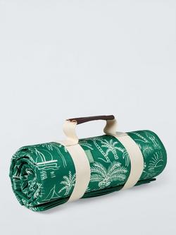 John Lewis Palm House Extra Large Picnic Rug, Palm Green, Palm Green