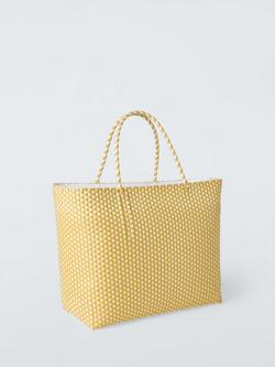 John Lewis Dolce Vita Woven Cooler Tote Bag, 25L, Yellow, Yellow