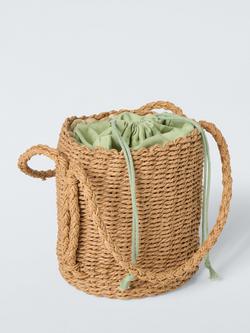 John Lewis Palm House Woven Rattan Lunch Cooler Bag, Natural, Natural
